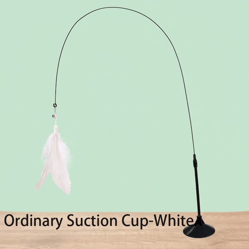Interactive Cat Toy with Suction Cup Feather Wand – Hands-Free