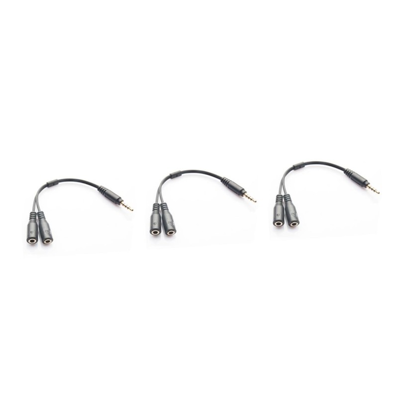 Gatuida 3pcs Headset Splitter Adapter Position to and Microphone Ports