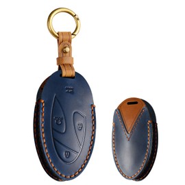 KUNIO KUNIO Schlsselhlle Passt fr Hyundai Ioniq 6 Grandeur GN7 KONA 2023 Autoschlssel Hlle Leder Schlsselanh?nger Schlsseletui schlsselhlle Cover 7 Tasten Blau