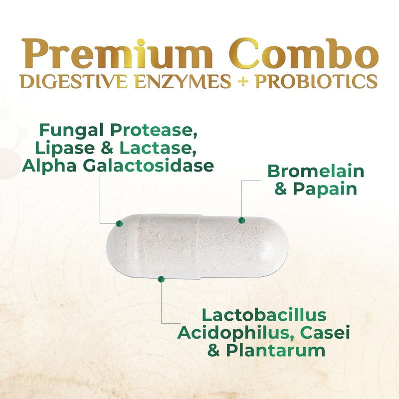 Digestive Enzymes - Multi Enzyme Complex with Bromelain, Papain, Probiotics