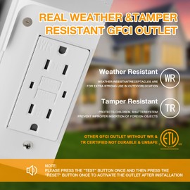 Ehaho Porch Lights with Outlet, Dusk to Dawn Outdoor Light with Built-in GFCI Outlet, Waterproof Anti-Rust Lantern for Front Door (White 1 PC)