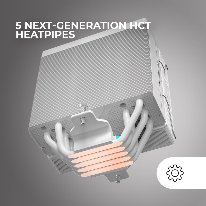 MARS GAMING MCPU-X5ARGB, CPU Cooler 280W TDP, 5x New Generation