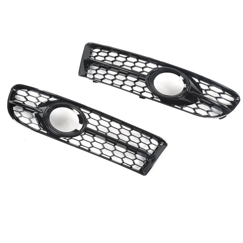 1 Pair Front Fog Lamp Grille Bezel 8E0807681F Glossy Black