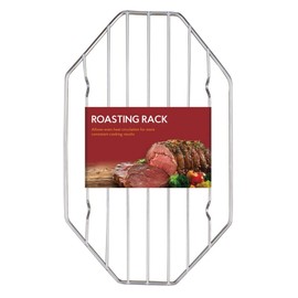 HIC Kitchen Roasting Octagonal Baking Rack, Chrome-Plated Steel Wire, Fits Oval And Smaller Roasting Pans, 9.5 x 6.125 x 0.5-Inches