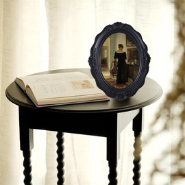 SIKOO Vintage Picture Frames 5x7 Antique Oval Picture Frame Tabletop and Wall Mount Vintage Wall Decor Black