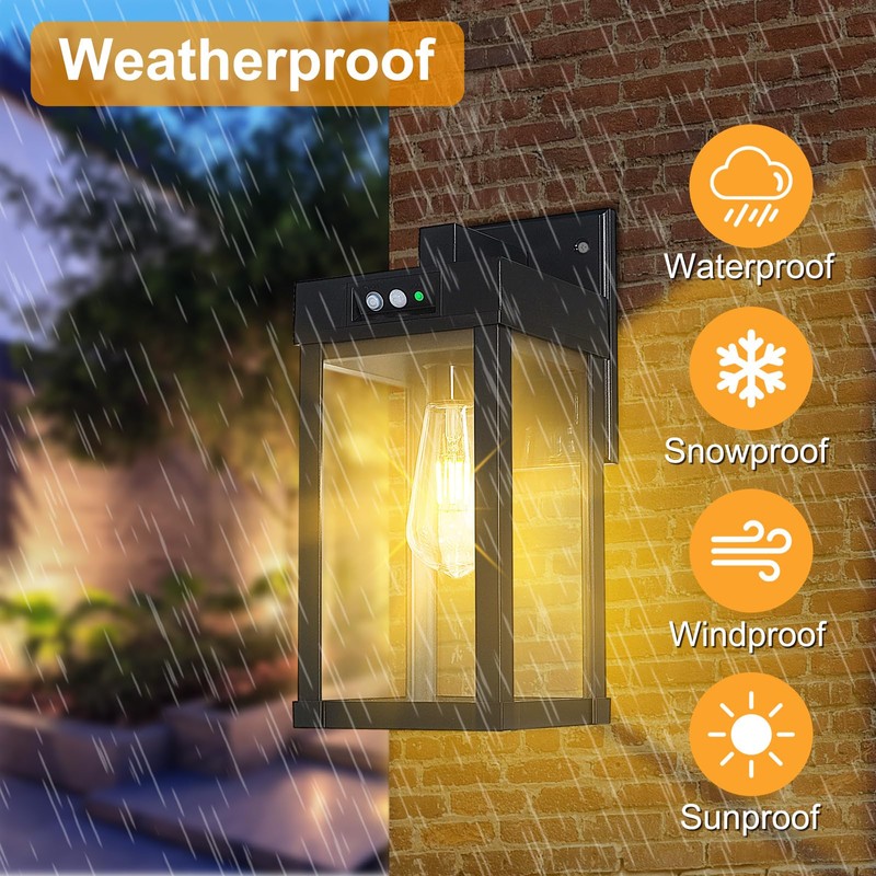 CYHKEE Solar Wall Lights Outdoor Waterproof with 3 Lighting Modes