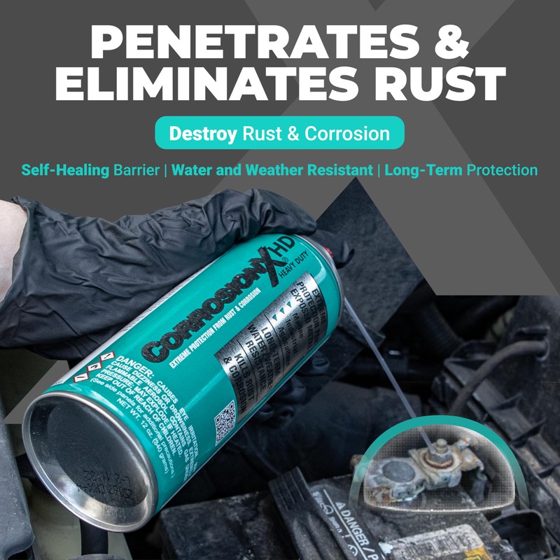 CorrosionX Heavy Duty Anti Rust Spray, Dripless Self-Healing Corrosion Inhibitor