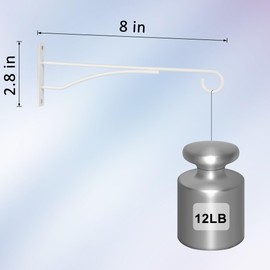 Eyrosa 8" White Plant Hangers 6 Pack, Hanging Plant Bracket for Wall Fence Porch Outdoor Indoor, Metal Plant Hooks for Basket, Flower, Planter, Feeder, Lantern, Wind Chime