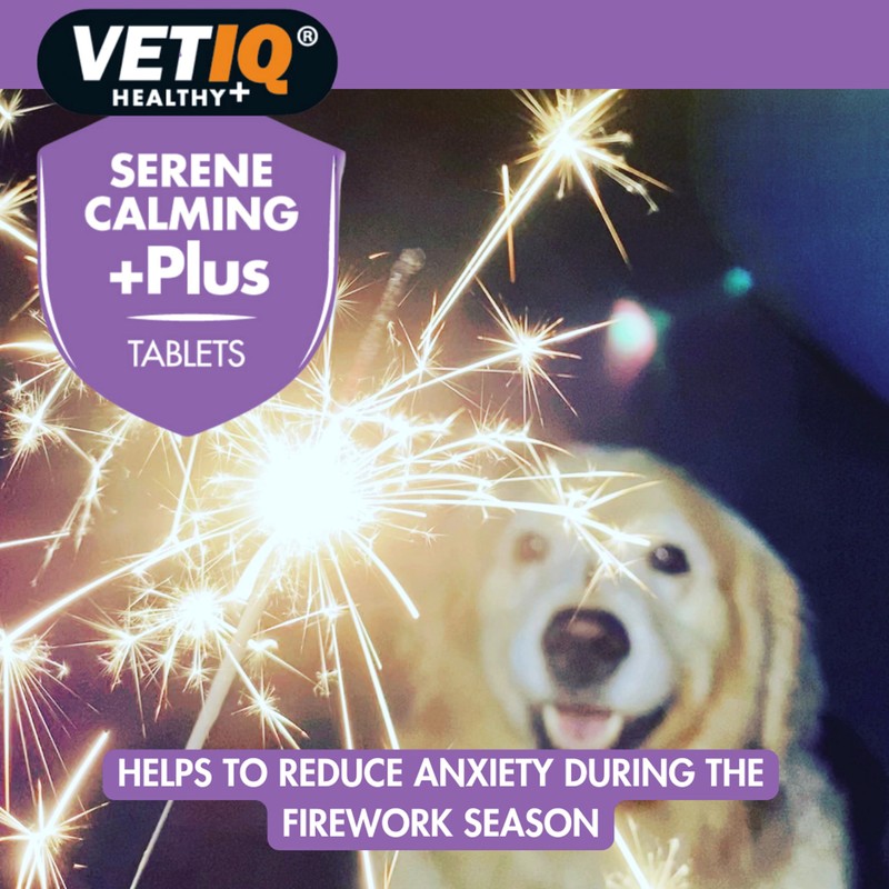 VETIQ Serene Calming Plus+ Tablets For Large Dogs, Helps to
