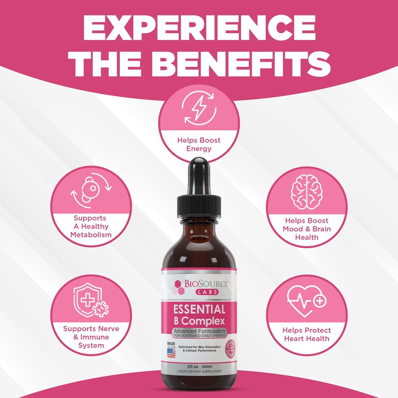 BioSource Labs Essential B Complex - Daily Vegan Vitamin B-Complex