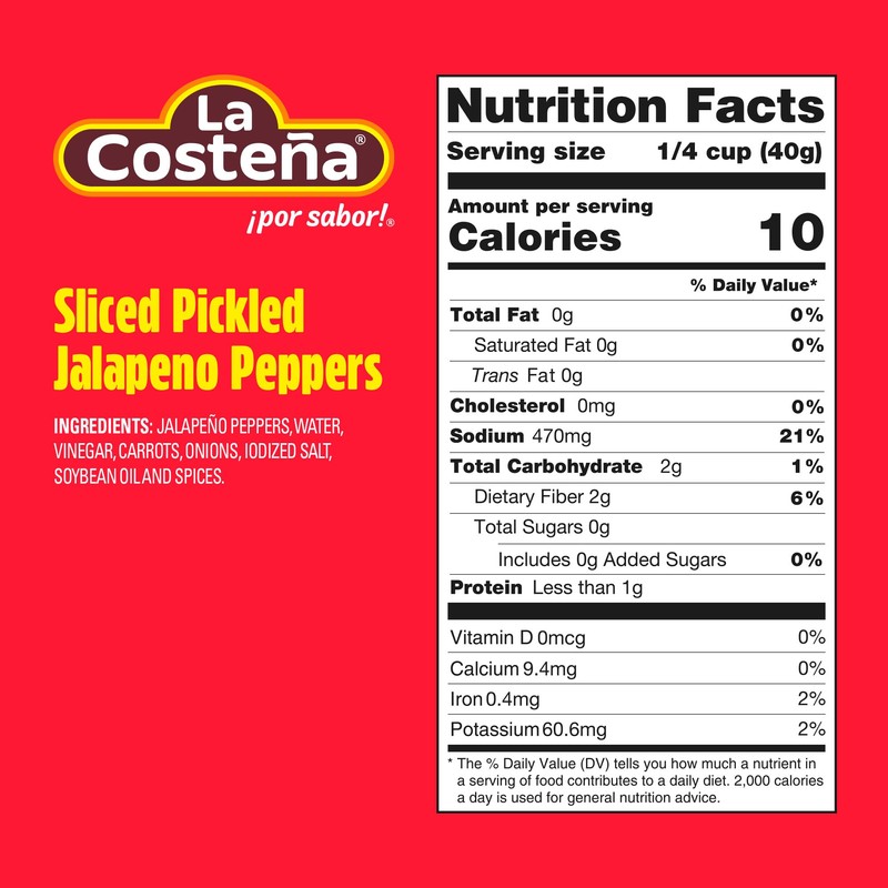 La Costeña Sliced Jalapeno Peppers - Pickled Jalapenos - Jalapeno