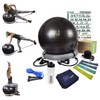 Workout Ball Set: Exercise Ball with Resistance Bands & Handles,