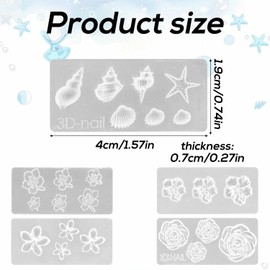 lasuroa 5pz Blumen Nagelform, Silikon 3D-Blumenformen für Nageldesign Wiederverwendbares Nagelkunst-Dekorationszubehör für DIY Frangipani Rose Petunienblüte Usw