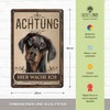 30 x 20 cm Weatherproof Dog Tin Sign, Warning Warning