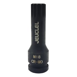 JEUCLEL M18 Triple Square Impact Spline Bit Socket, 18mm Metric 1/2-Inch Impact Drive Triple Square Socket, Cr-Mo Steel Lengthen Screwdriver Socket Adapter