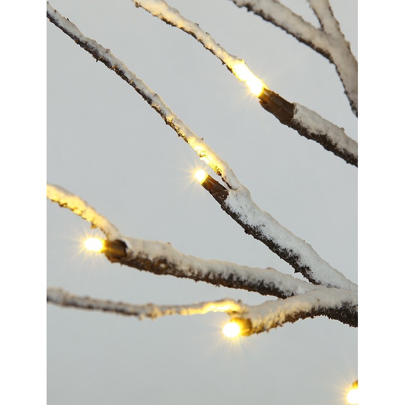 LIGHTSHARE Lighted Snow Dusted Bonsai Tree with 24 LED Lights