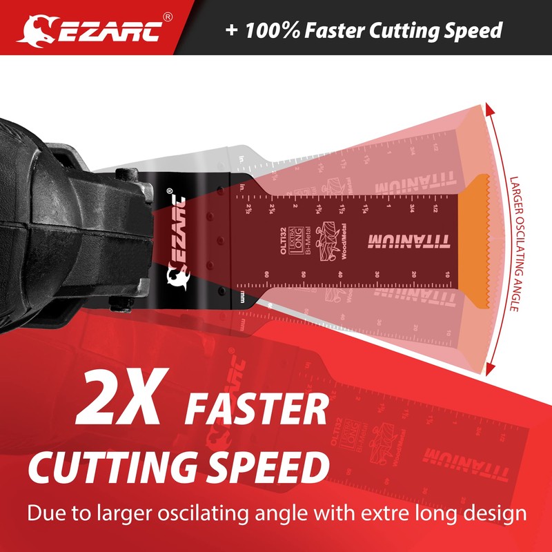 EZARC Titanium Oscillating Saw Blades, Extra-Long Oscillating Multitool Blades for