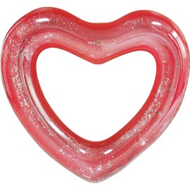 NODC Float Ring, Diameter 47.2 inches (120 cm), Adult, Cute, Heart, Clear, Glitter, Float, Pink, Blue, Extraordinary (Heart Clear Red Lurete)