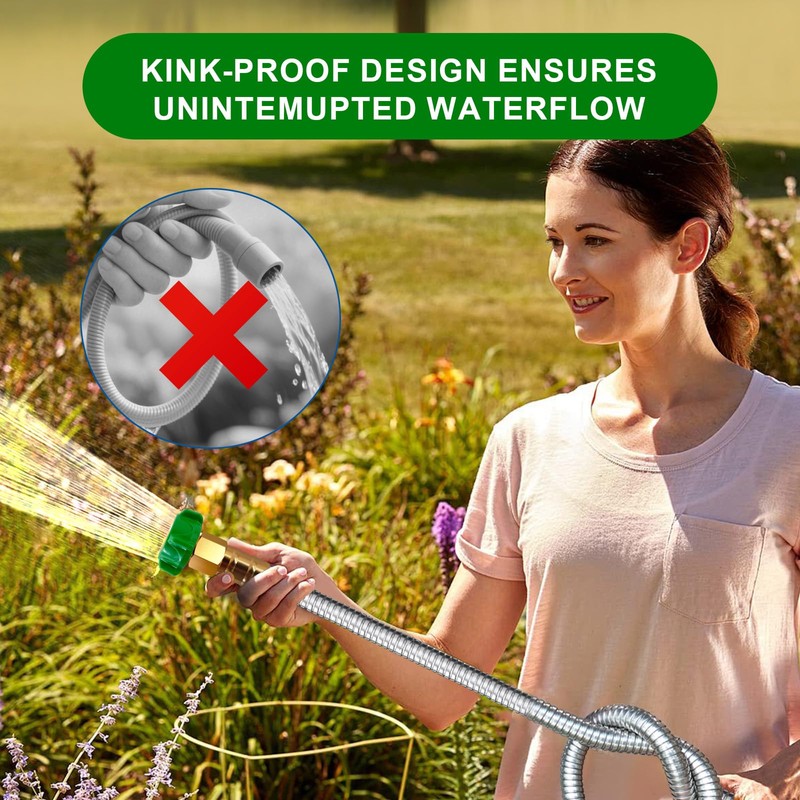 Metal Short Garden Hose 6 ft, 8 ft, 12 ft