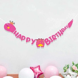 Pink Dinosaur Themed HAPPY BIRTHDAY Banner, Watercolor Dinosaur Birthday Party Decorations for Boys Kids Dino Theme Birthday Party Supplies T-Rex Hanging Wall Decor