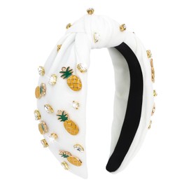 BAHABY Fruit Headbands for Women Girls Tropical Pineapple Knotted Headband Summer Beach Head Band