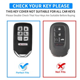 QBUC for Honda Odyssey 7 Button Key Fob Cover Case with Keychain for 2018-2024 Elite Touring EXL Sport EX Case Shell