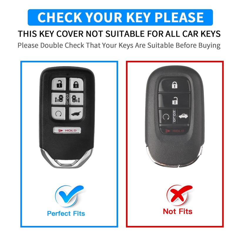 QBUC for Honda Odyssey 7 Button Key Fob Cover Case