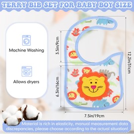 HooLing 24 Pcs Toddler Bibs Waterproof Baby Bibs Cotton Soft Drool Bibs Feeding Kindergarten Welfare Home Newborn Party(Boy)