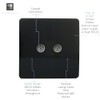 Trendi Artistic Modern 2 Gang TV Socket in Matt Black