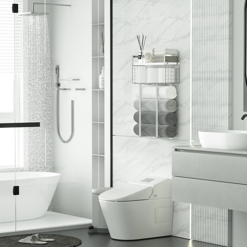 Towel Racks for Bathroom, Bathroom Shelf Over Toilet,Floating Shelves with