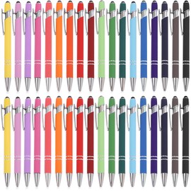 BAIFULAI Pack of 36 Ballpoint Pens with Touchpen, High Quality Retractable Ballpoint Pen, Metal Ballpoint Pen, Large Capacity Metal Ballpoint Pen Set for Office and Home