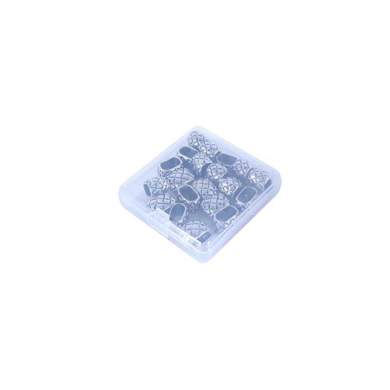 KONMAY Carved Spacer Beads 20pcs 10.0x6.0mm Antique Silver Flat Hole
