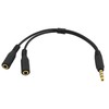 PTC 3.5mm Gold Series Headphone and Microphone Adapter, Black (Multiple