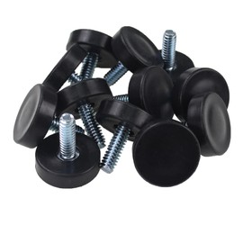 Nihfien 12 Pcs 1/4" Adjustable Furniture Leveler, Rubber Leveling Feet Screw in Threaded Foot Pads Floor Protection for Sofa Cabinet Table Chair Furniture Leg