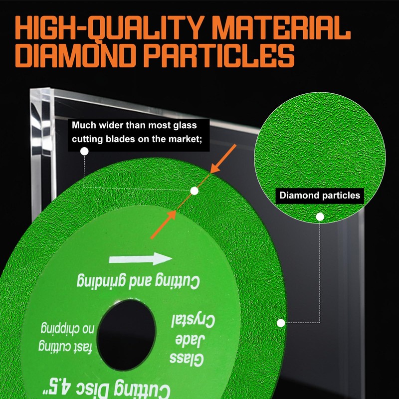 4.5" Glass Cutting Disc, 3Pcs Diamond Saw Blade for Angle