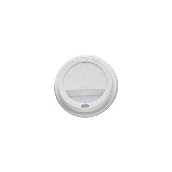 Dart Traveler Drink-Thru Lids, Fits 10Oz Cups, White, 100/Pack, 10