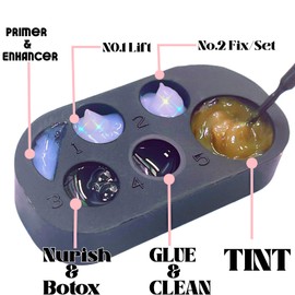 Laminación de cejas 2 en 1, kit de levantamiento rápido de pestañas y cejas, pestañas permanentes para bricolaje en casa o salón de belleza. Sé voluminoso durante 6 semanas alrededor de 10 aplicaciones (paleta de herramientas de levantamiento de pestañas