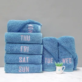 Songwol Towel Songwol Towel 180g 40 count daily towel set (7 pieces per set), daily daily towel Indie Pink 1 set / 송월타올 송월타월 180g 40수 요일수건 세트(7장 1set), 데일리 요일수건 인디핑크 1세트