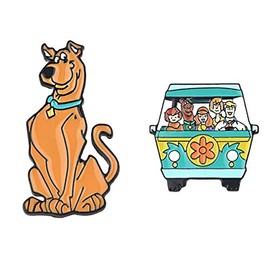 EC Trading Scooby Doo and Mystery Machine Metal Enamel Pin Set of 2
