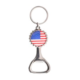 Bottle Cap US Flag Beer Bottle Opener Keychain (1)
