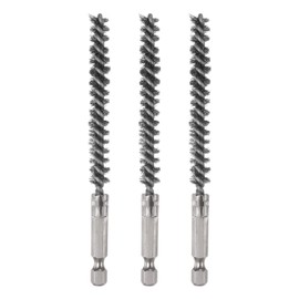 HARFINGTON 3pcs Stainless Steel Bore Brush 8mm Dia Cleaning Wire Brush with Handle 1/4 Inch Hex Shank for Tubes, Ports, Bearings