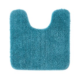 MIULEE Absorbent WC Toilet Rug Non Slip U Shape Bath Mat with High Hydroscopicity Rugs Super Soft Cozy and Shaggy Microfiber Rug Carpet for Bathroom Blue Green 45x45cm U Shape