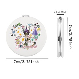 BEKECH Magic Kingdom Compact Mirror Princess Gift I Have A Dream Fairy Tales Pocket Mirror Rapunzel Gift (I Have A Dream)