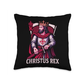 Christus Rex Catholic Christ the King Sacred Heart Throw Pillow