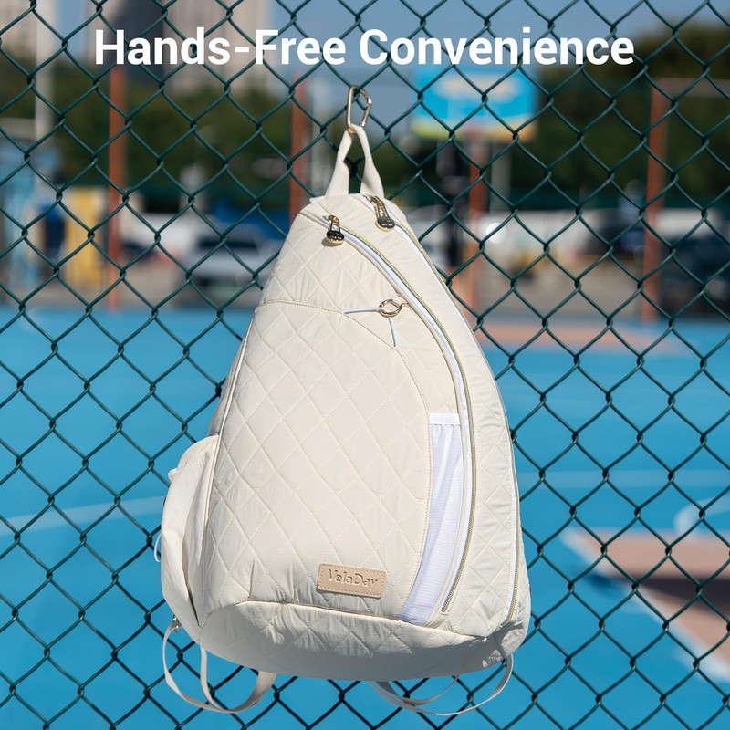 VELADAY Pickleball Bag for Women Chic Quilted Sling Bag, Fits