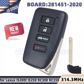 Unbranded for Lexus IS200t IS250 RC300 RC350 Smart Key Remote Fob HYQ14FBA 281451-2020 AG