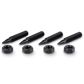 PrecisionGeek - Speaker Spikes M8, Black Steel, Black Oxide, 8 mm Diameter and 45 mm Long, Screw Nut Included, Spikes Box for HiFi - Pack of 4