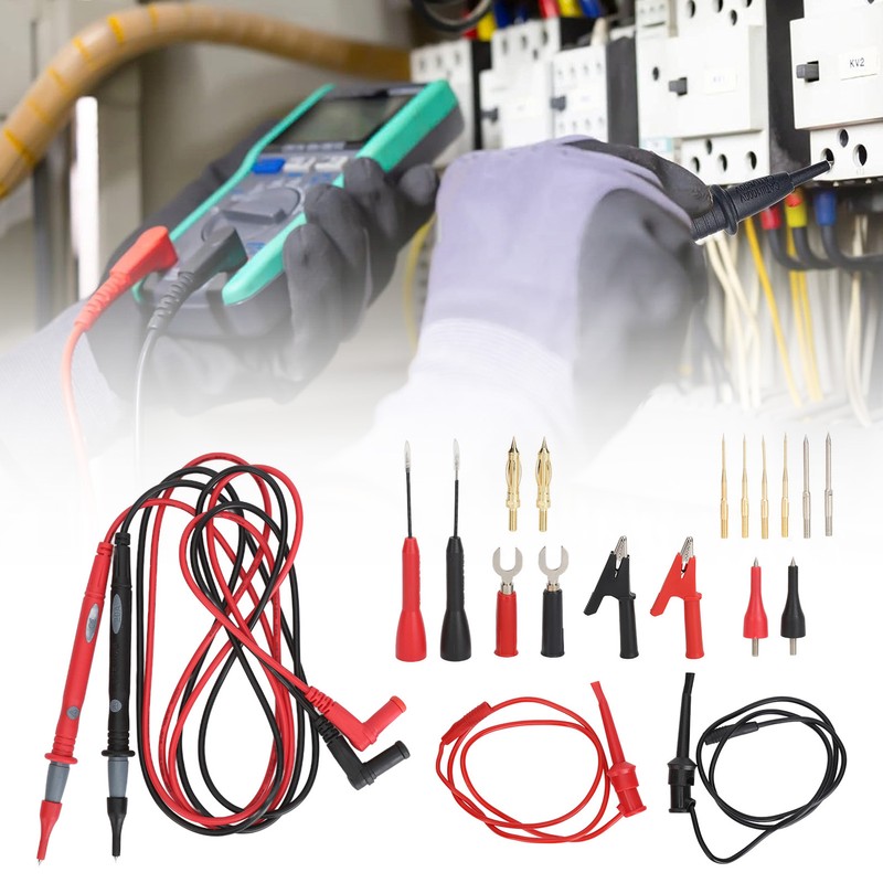 20Pcs Multimeter Test Cable Crocodile Clip Needle Probe Connecting Cable