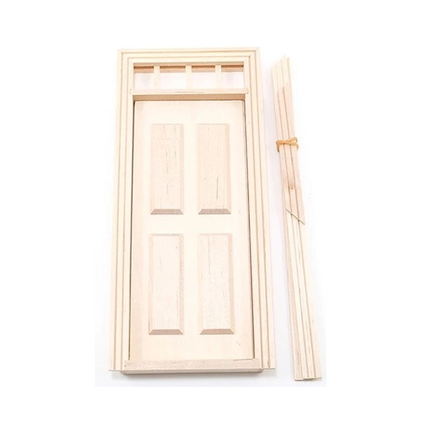 Unbranded Dollhouse Miniatures 1:12 Scale Traditional 4-Panel Door #CLA76001