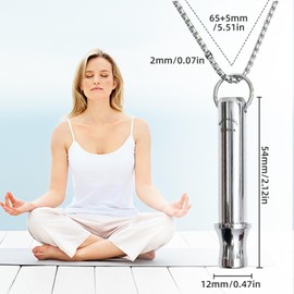 WanderGo Rauchentwöhnung Hilfsmittel, 1 Stück Rauchen Aufhören Breathing Necklace, Anxiolytikum Rauchfrei Hilfsmittel, Silber Aufhören Rauchfrei Halskette Für Meditation, Entspannung